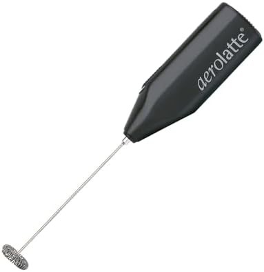 Black Handheld Frother with Stand