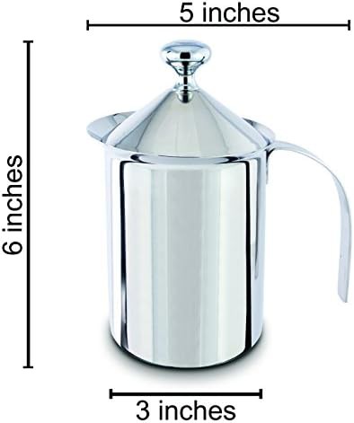 Manual hand pump polished stainless steel frother — photo 3