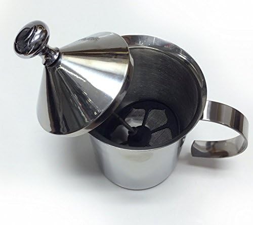 Manual hand pump polished stainless steel frother — photo 4