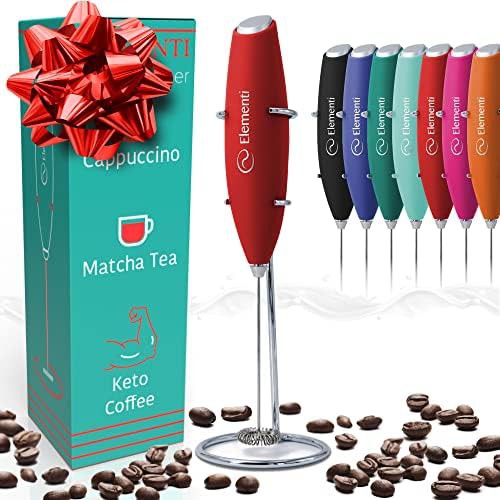 Red matcha whisk and frappe maker