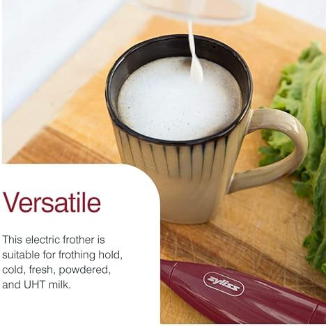Red handheld electric drink mixer and frother — photo 5
