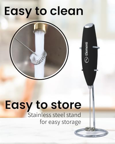 Black turbo coffee frother with stand — photo 5