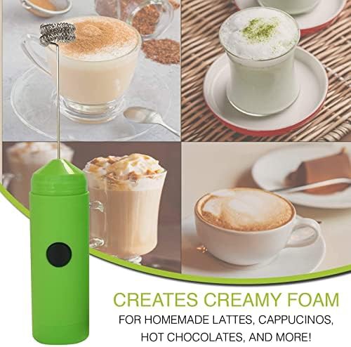 Green double whisk battery operated handheld frother — photo 5