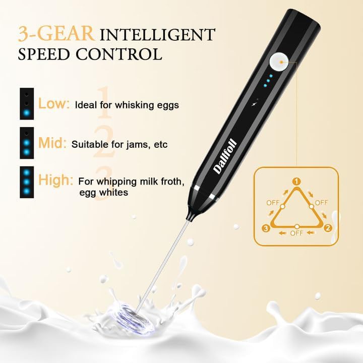 Rechargeable stainless steel milk foamer wand — photo 4