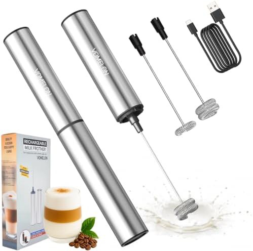 Rechargeable two speed mini travel frother
