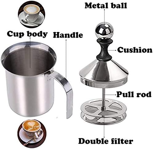 Double layer stainless steel manual milk foamer 27 oz — photo 3