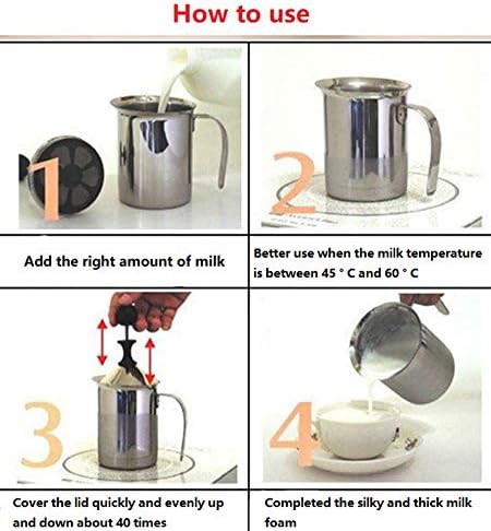 Double layer stainless steel manual milk foamer 27 oz — photo 5