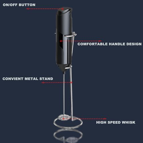 Dark Black Mini Frother with Stand — photo 3