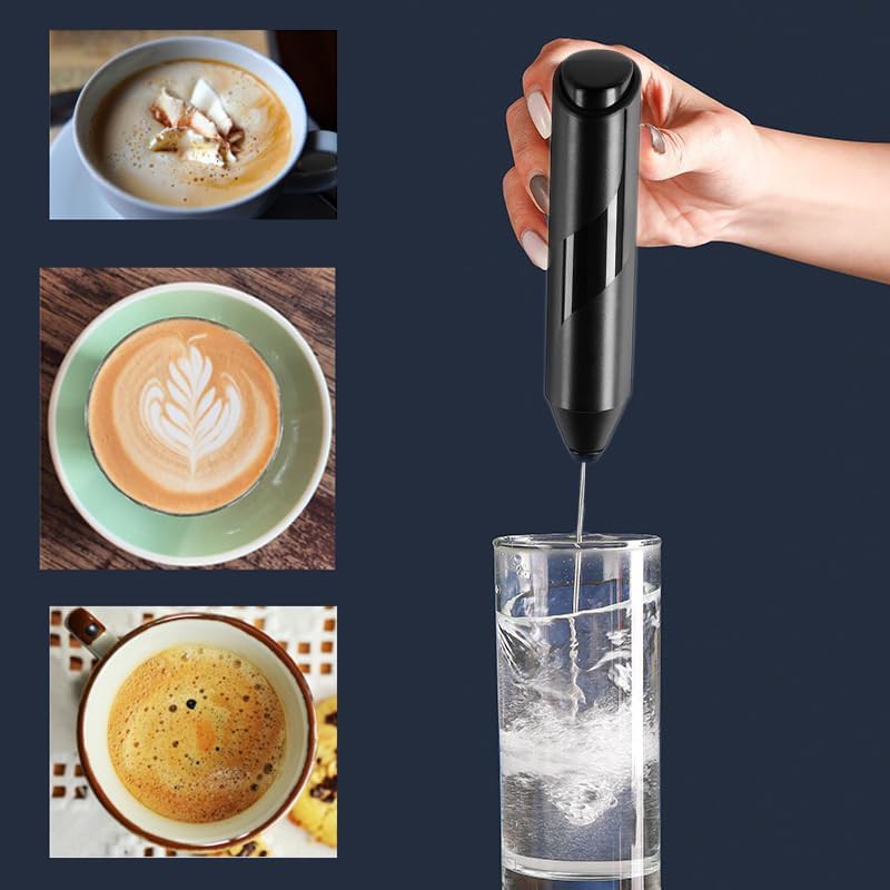 Dark Black Mini Frother with Stand — photo 5