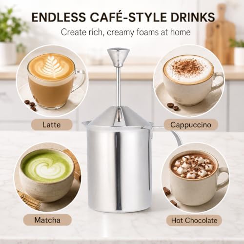 Cabilock 400cc stainless steel manual frother — photo 3