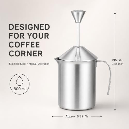 Cabilock 800ml manual milk frother pitcher — photo 4