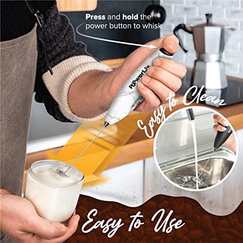 White marble pattern handheld frother with stand — photo 5