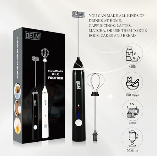 Black handheld USB rechargeable frother wand — photo 3