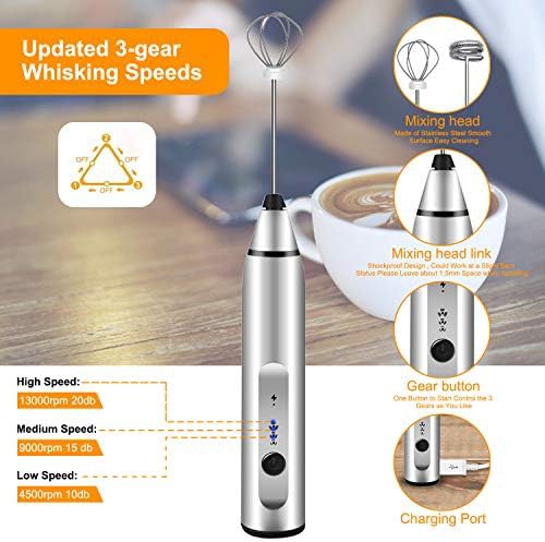 Gbivbe cordless handheld milk drink mixer — photo 3