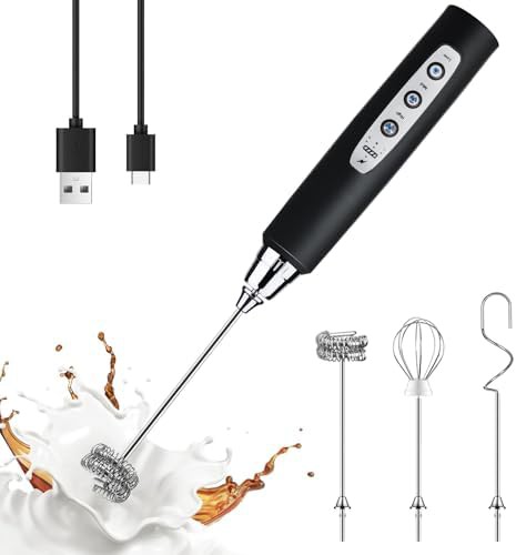 Stainless steel rechargeable handheld frother