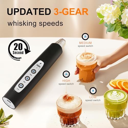 Stainless steel rechargeable handheld frother — photo 3