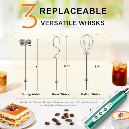 Green Rechargeable Three Head Whisk — photo 5
