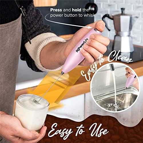 Light pink handheld whisk with stainless steel stand — photo 4