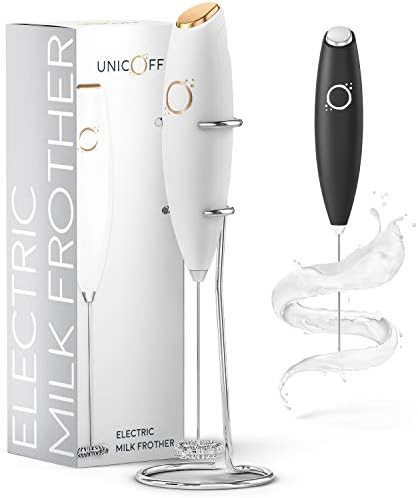 White and gold high speed electric frother