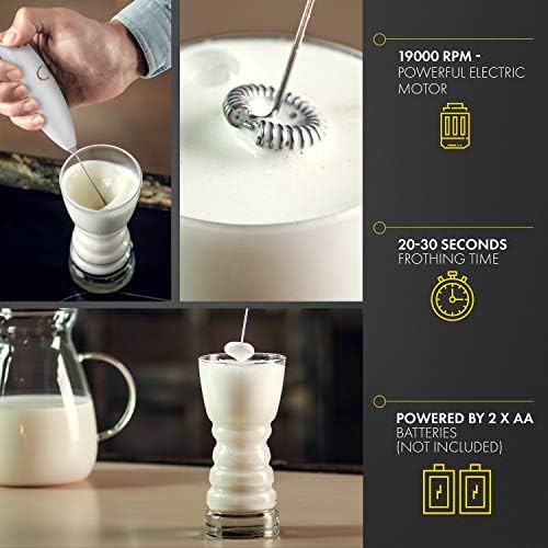 White and gold high speed electric frother — photo 3