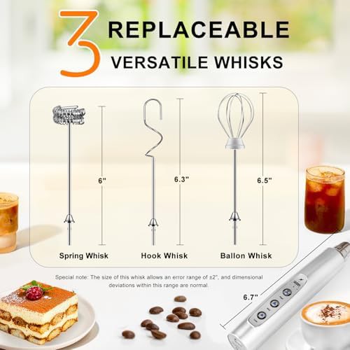 Silver rechargeable handheld milk frother wand — photo 5