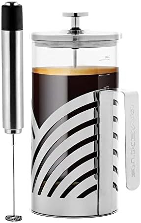 French Press and Handheld Milk Frother Set