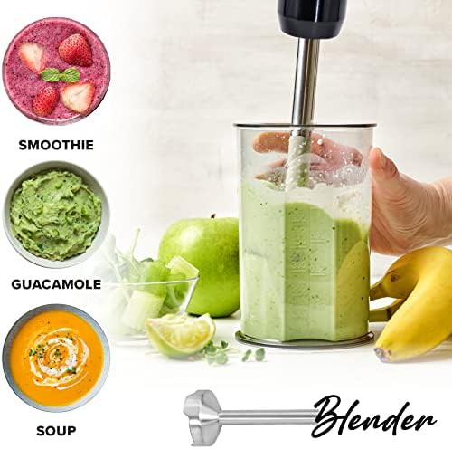 Black mini hand blender and frother set — photo 4