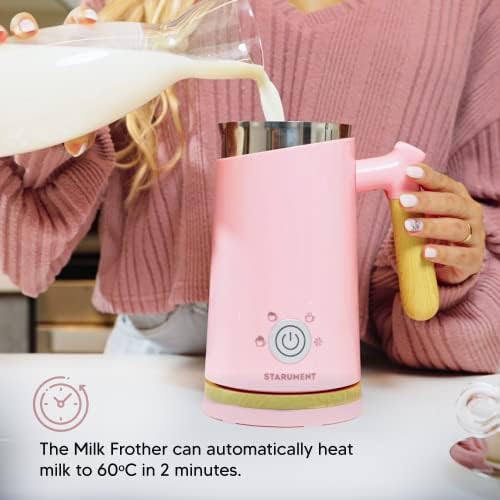 Pink automatic milk foamer and heater — photo 3