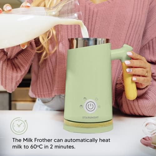 Green automatic milk steamer and foamer — photo 3