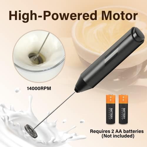 Two pack black milk frother with stand — photo 5