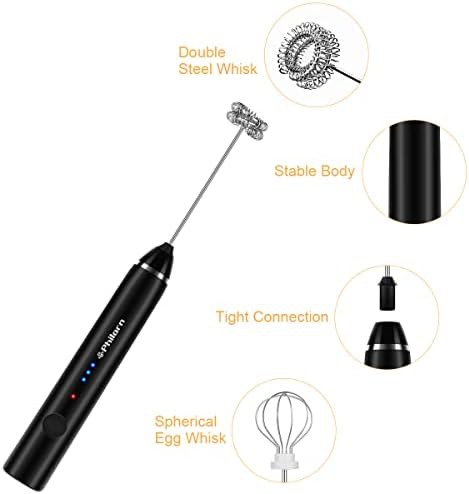 Black mini rechargeable electric coffee wand — photo 3