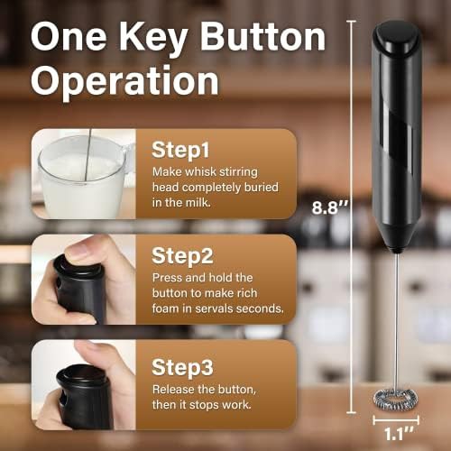 Black stand electric milk frother for coffee — photo 3