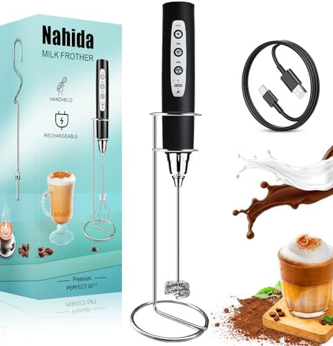 Black three speed rechargeable drink mixer