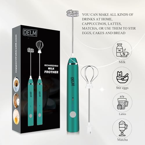 Green handheld USB rechargeable frother wand — photo 3