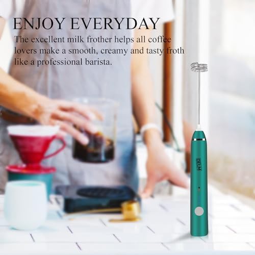 Green handheld USB rechargeable frother wand — photo 4
