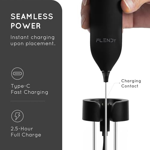Wireless handheld milk frother with stand — photo 5