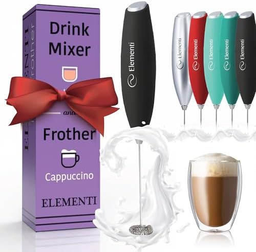 Mini battery operated black drink mixer