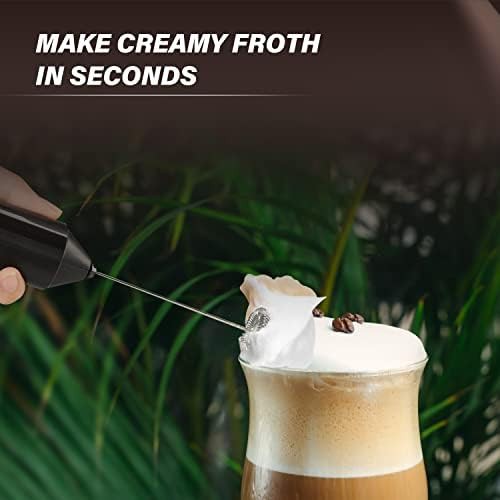 Black Battery Operated Handheld Frother with Stand — photo 5
