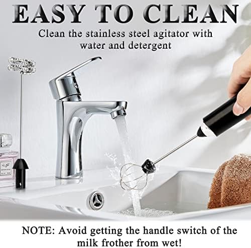 Detachable double whisk milk frother black — photo 4