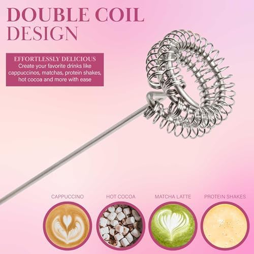 Pink double coil whisk with gold stand — photo 3