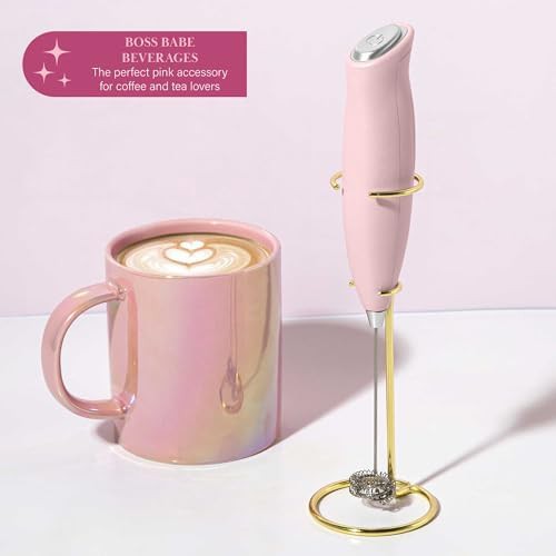 Pink double coil whisk with gold stand — photo 5