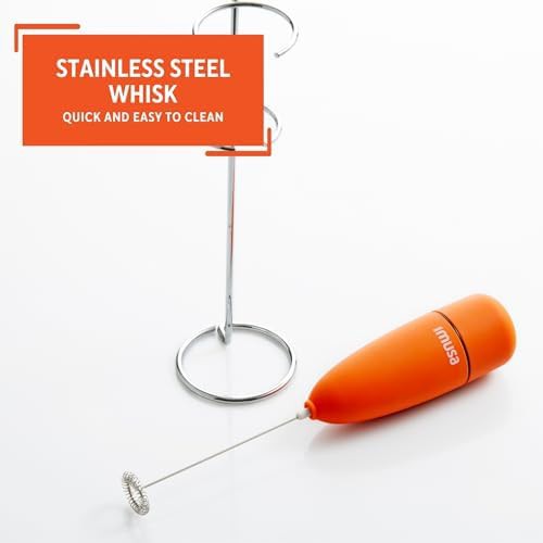 Orange Handheld Electric Frother with Stand — photo 5