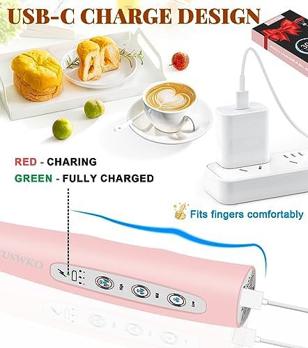 Pink detachable electric milk frother wand — photo 4