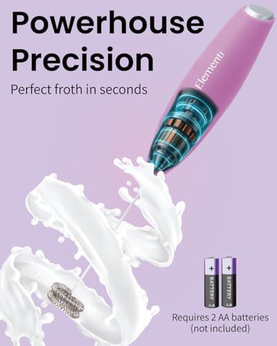 Pastel pink handheld double whisk frother — photo 3