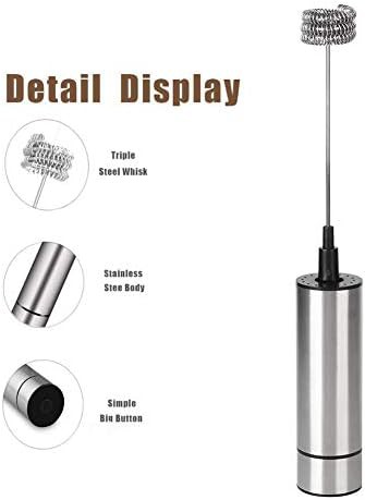 Rechargeable stainless steel handheld milk frother — photo 3