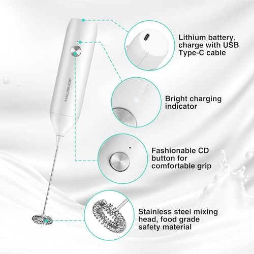 Rechargeable handheld electric coffee mixer wand — photo 5