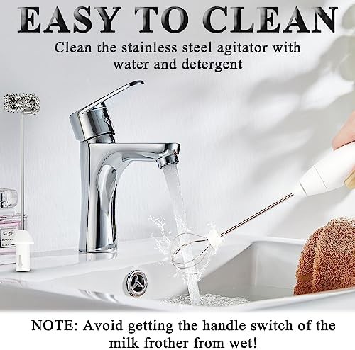 White double whisk handheld milk frother — photo 5