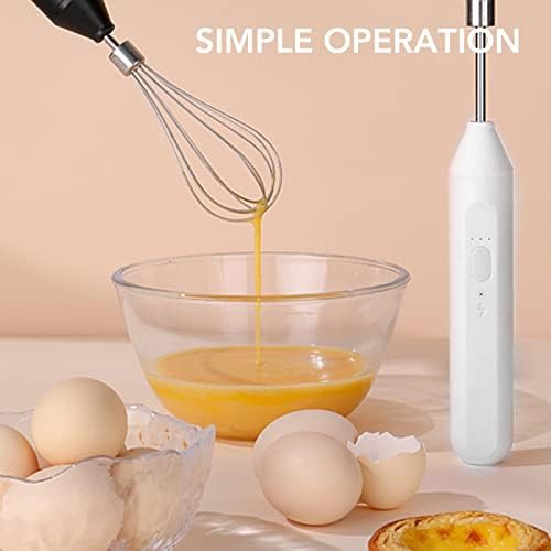 White cordless USB charging egg beater — photo 3