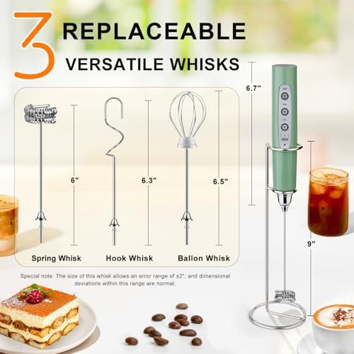 Granite rechargeable milk frother with holder — photo 4