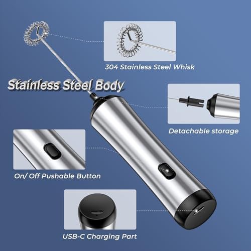 Rechargeable Handheld Frother Wand with Pitcher — photo 5
